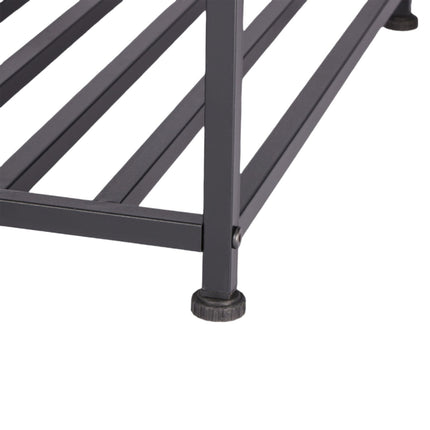 Industrial Square Side Table with Mesh Shelf