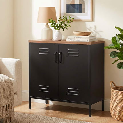 Industrial Steel Sideboard, 80x40x80 cm, Black