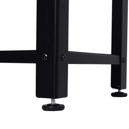 Industrial console table with metal grid shelf, 101x35x80 cm