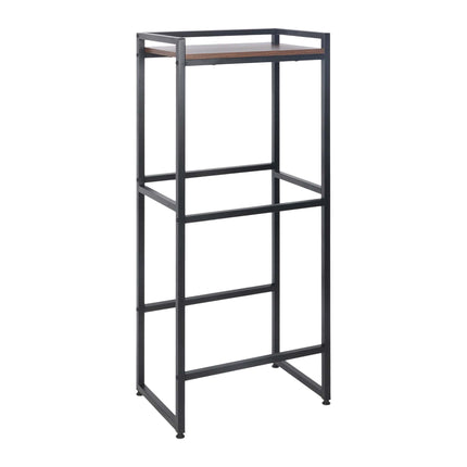 Industrial-Style Drink Crate Rack, 2-Tier, Black/Brown