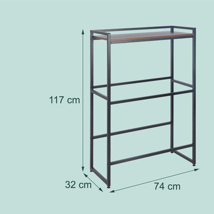 Industrial-Style Drink Crate Rack, 2-Tier, Black/Brown