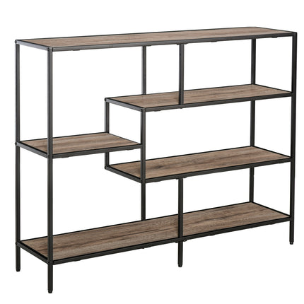 Bookshelf in industrial style, Black & Oak, 120x32x95 Cm