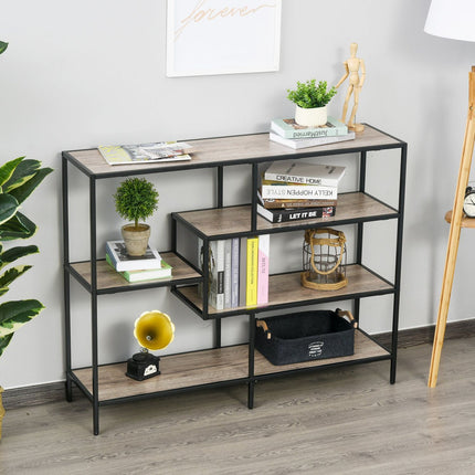 Bookshelf in industrial style, Black & Oak, 120x32x95 Cm