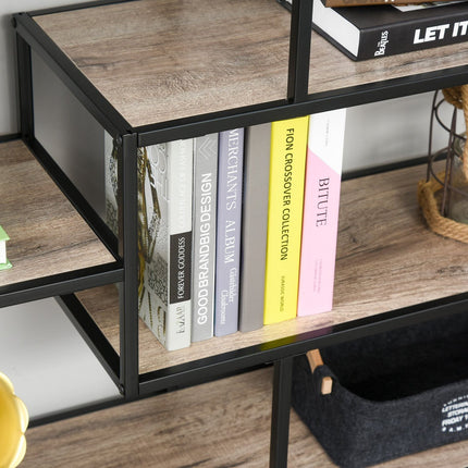 Bookshelf in industrial style, Black & Oak, 120x32x95 Cm