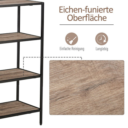 Bookshelf in industrial style, Black & Oak, 120x32x95 Cm