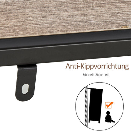 Bookshelf in industrial style, Black & Oak, 120x32x95 Cm
