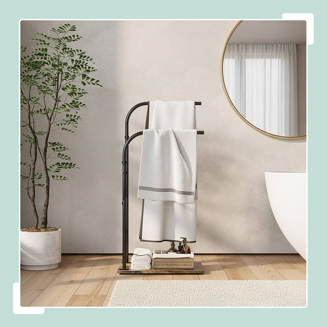 Industrial Towel Rack with Shelf – Freestanding, Space-Saving