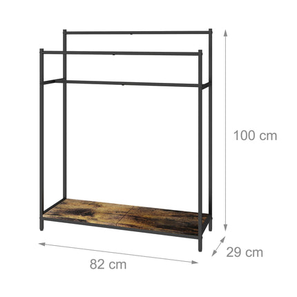 Industrial Towel Stand with Shelf – 3-Tier Hanging Space
