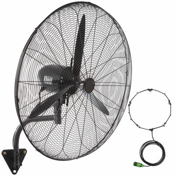 Industrial Wall-Mount Waterproof Mist Fan, 29.5 Inch, 3 Speed