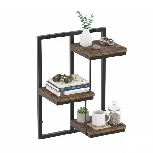 Industrial Wall Shelf – Metal and Wood-Effect