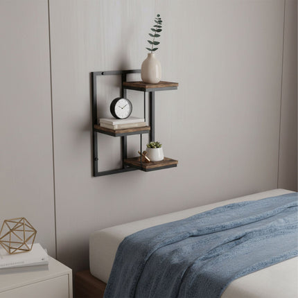 Industrial Wall Shelf – Metal and Wood-Effect