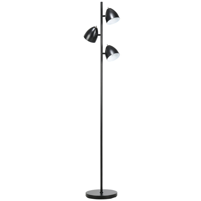 Industrial floor lamp - Adjustable steel lampshades, black