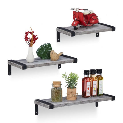 Industrial wall shelf set of 3