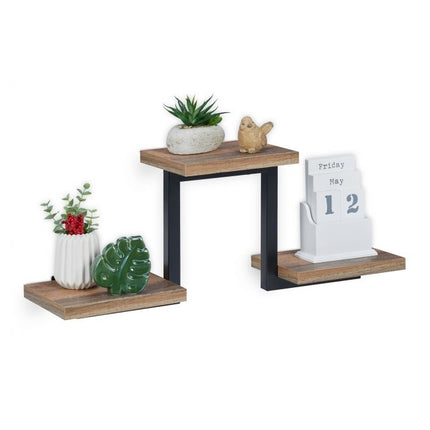 Industrial wall shelf with 3 shelves