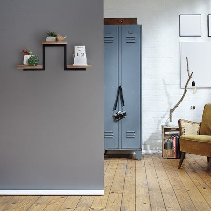 Industrial wall shelf with 3 shelves