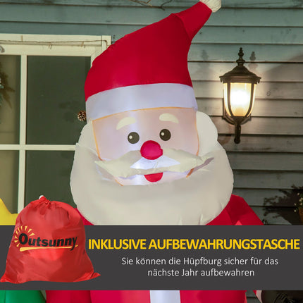 Inflatable Santa Claus with tree & LED lights, 210 cm waterproof