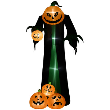 Inflatable 2.4m LED Pumpkin Ghost for Outdoor Halloween Decor