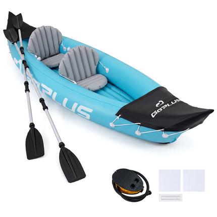 Inflatable 2-Person Kayak with Aluminum Paddles, Blue PVC