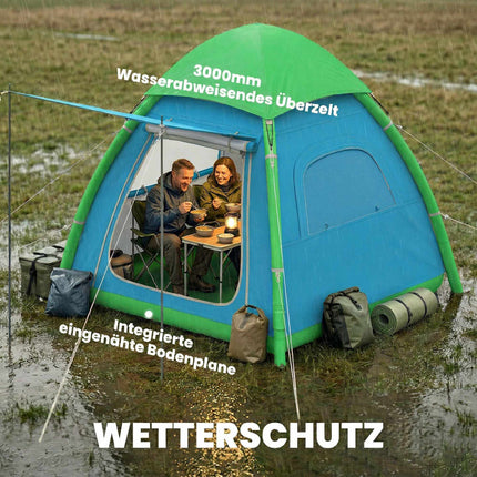 Inflatable 3-Person Camping Tent with Pump, Mesh Roof