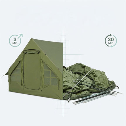 Inflatable 6-Person Tent, Waterproof, 420D Oxford Fabric
