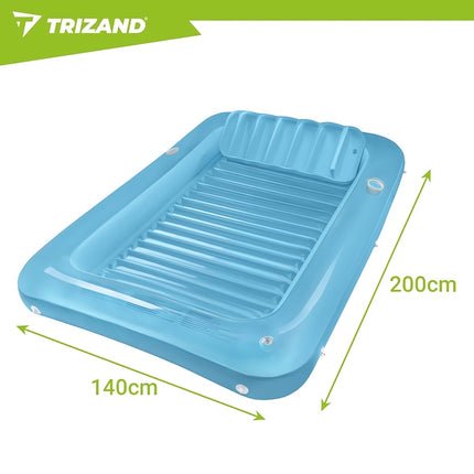 Inflatable Air Mattress 210x140 cm with 2 Cup Holders, Max 150 kg, UV-Resistant
