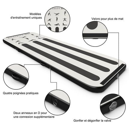Inflatable Air Track Gymnastics Mat 300x100x10 cm, Pump