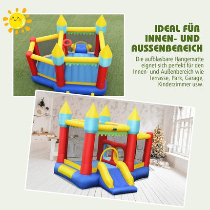 Inflatable Bounce House with Slide, Blower, Balls & Bag