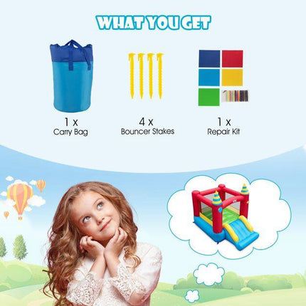 Inflatable Bounce House with Slide & Carry Bag, 3 Kids