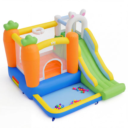 Inflatable Bounce House with Slide, Hoop, Ball Pit