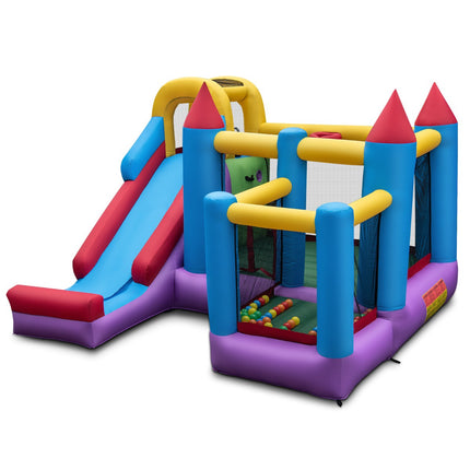 Inflatable Bounce House with Slide and Ball Pit, 5-in-1 Play Area