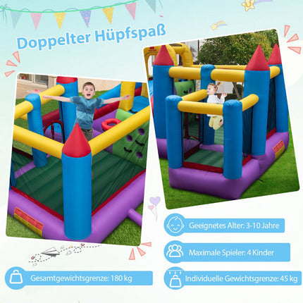 Inflatable Bounce House with Slide and Ball Pit, 5-in-1 Play Area