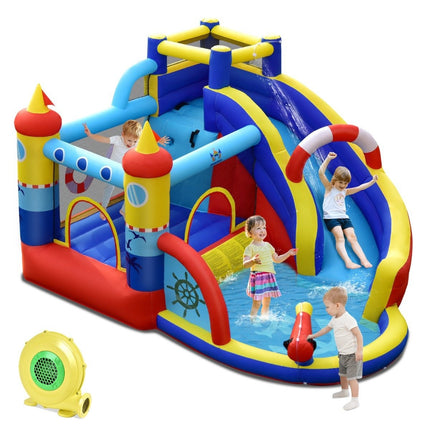 Inflatable Bounce House with Slide and Pool for Kids