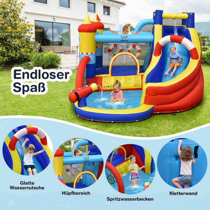 Inflatable Bounce House with Slide and Pool for Kids