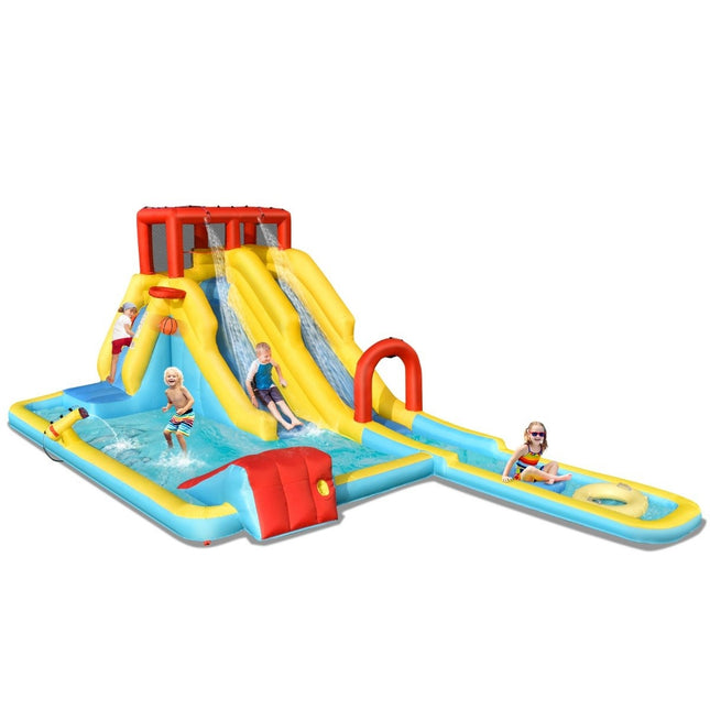 Opblaasbaar springkussen met glijbanen en waterkanon 622 cm