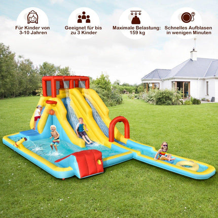 Inflatable Bounce House with Slides & Water Cannon 622cm