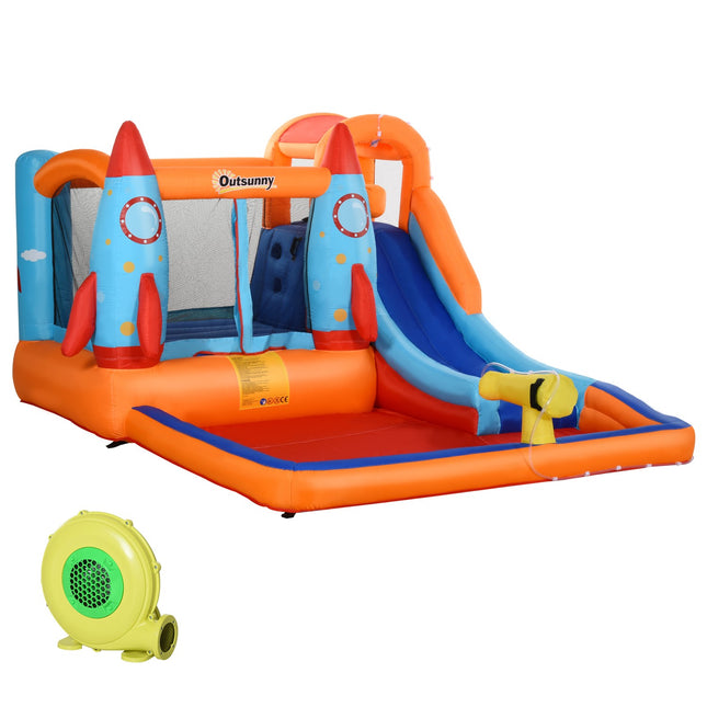 Inflatable bouncy castle with slide for ages 3-8