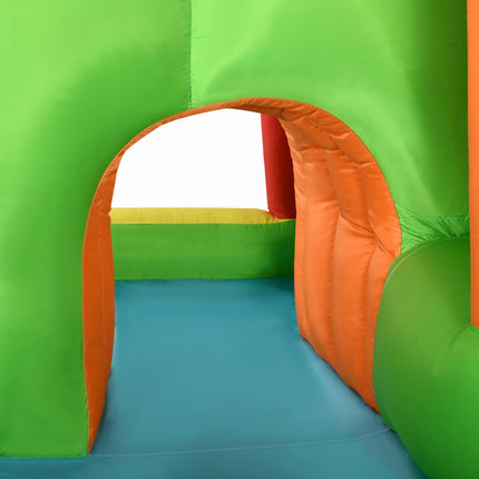 Inflatable bouncy castle with slide and water gun for children