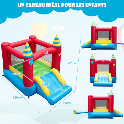 Inflatable Bouncy Castle With Slide, 480W, 190 x 260 cm