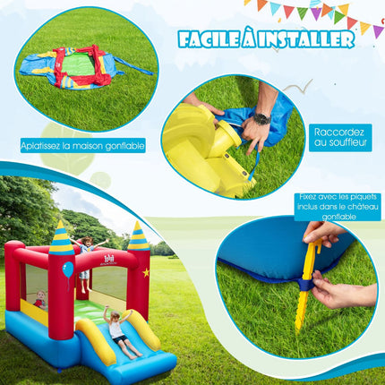 Inflatable Bouncy Castle With Slide, 480W, 190 x 260 cm