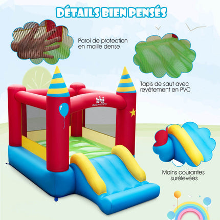 Inflatable Bouncy Castle With Slide, 480W, 190 x 260 cm