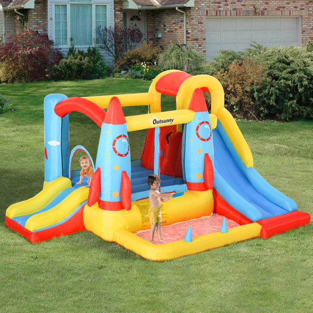 Inflatable bouncy castle with water slide - size XXL, 3-10 years