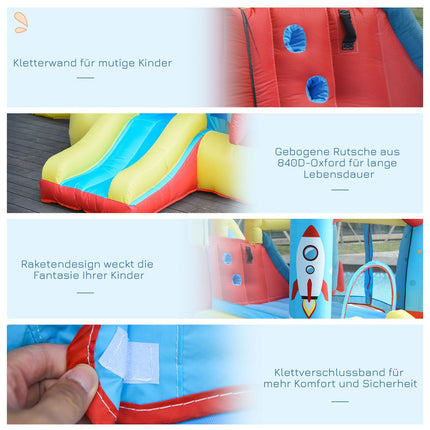 Inflatable bouncy castle with water slide - size XXL, 3-10 years