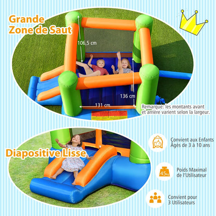 Inflatable Bouncy Castle with Slide, 250 x 197 x 143 cm