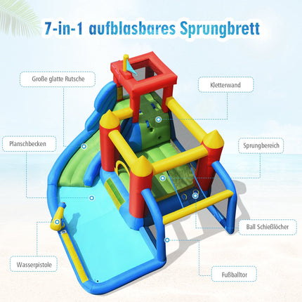 Inflatable Bouncy Castle with Slide, Pool, 450W Blower