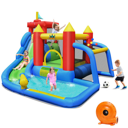 Inflatable Bouncy Castle with Slide, Pool, 450W Blower