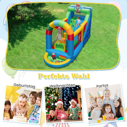 Inflatable Bouncy Castle with Slide and Ball Pit, 440x185x234 cm