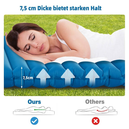 Inflatable Camping Sleeping Pad – Waterproof, 197x63x7 cm