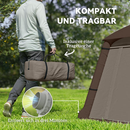 Opblaasbare kampeertent 1-2 persoons buitenfamilietent met luifelhaken Luchtpomp Ramen Deuren Opbergtas Luchttent voor 4 seizoenen Winddichte Glamping-tent Aosom