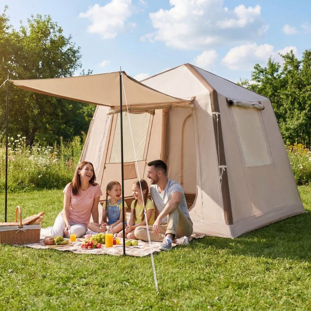Inflatable Camping Tent, 2-4 Person, Pump, Carry Bag