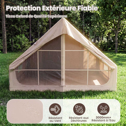 Inflatable Camping Tent, 4-Person, Pump, Waterproof, Skylight